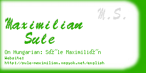 maximilian sule business card